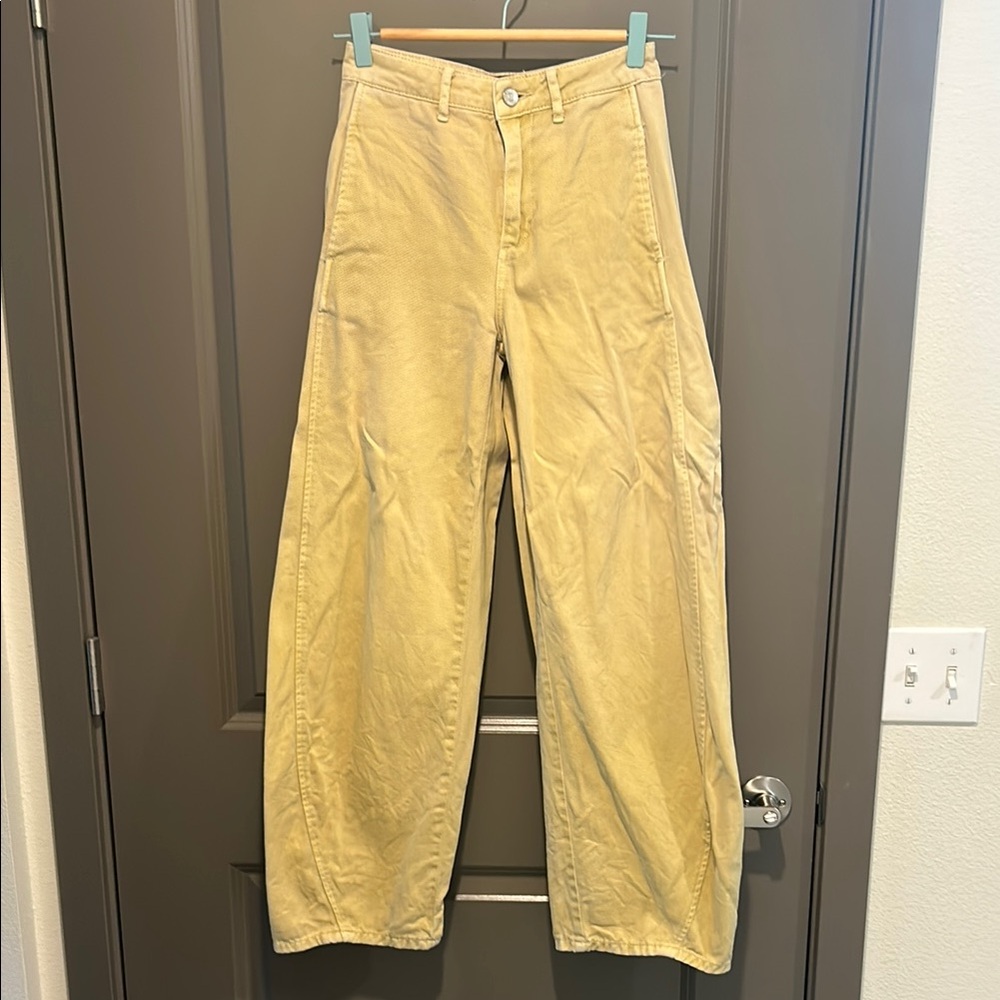 Yellow wide leg pants